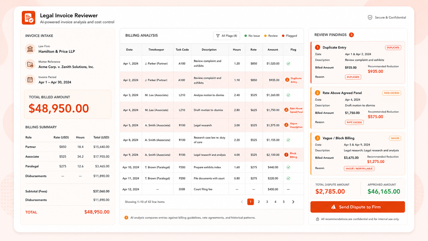 Legal Invoice Reviewer
